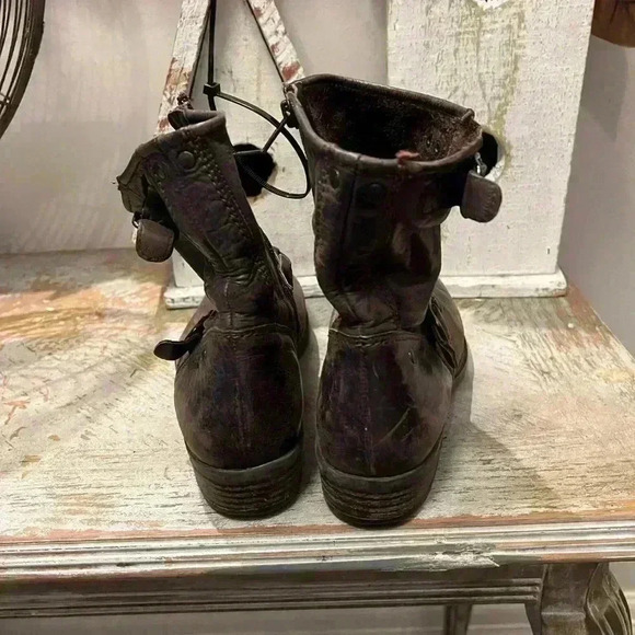 Paul Green Womens Biker boots Brown leather Size 8 - Picture 4 of 7